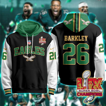 Philadelphia Eagles Super Bowl LIX Champions Gold Hoodie N2R