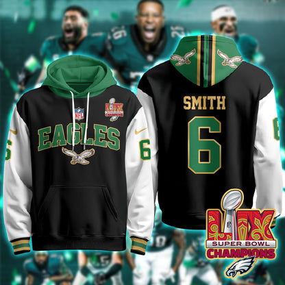 Philadelphia Eagles Super Bowl LIX Champions Gold Hoodie N2R
