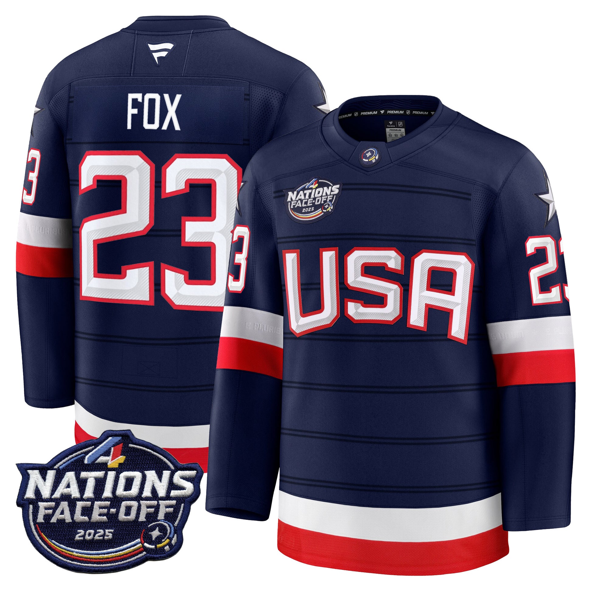 USA 4 Nations Face-Off 2025 Premium Jersey - All Stitched