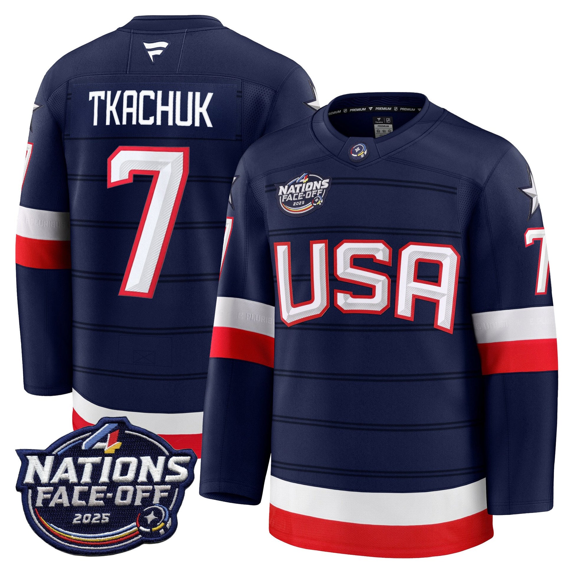 USA 4 Nations Face-Off 2025 Premium Jersey - All Stitched