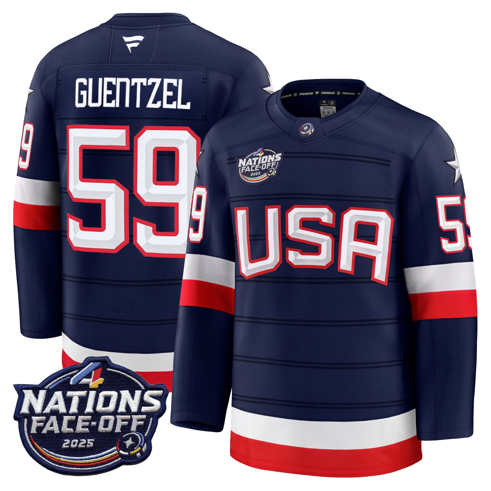 USA 4 Nations Face-Off 2025 Premium Jersey - All Stitched