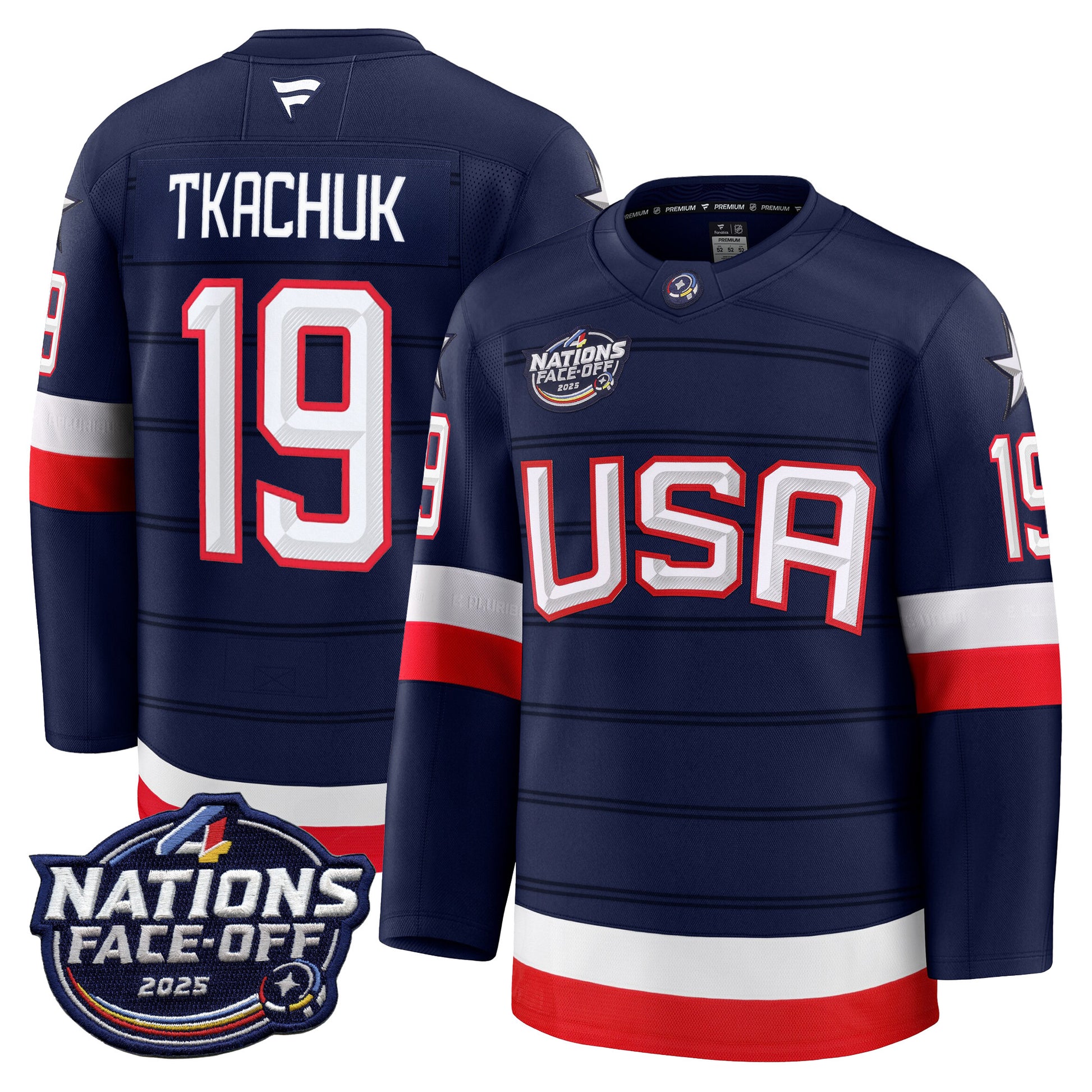 USA 4 Nations Face-Off 2025 Premium Jersey - All Stitched