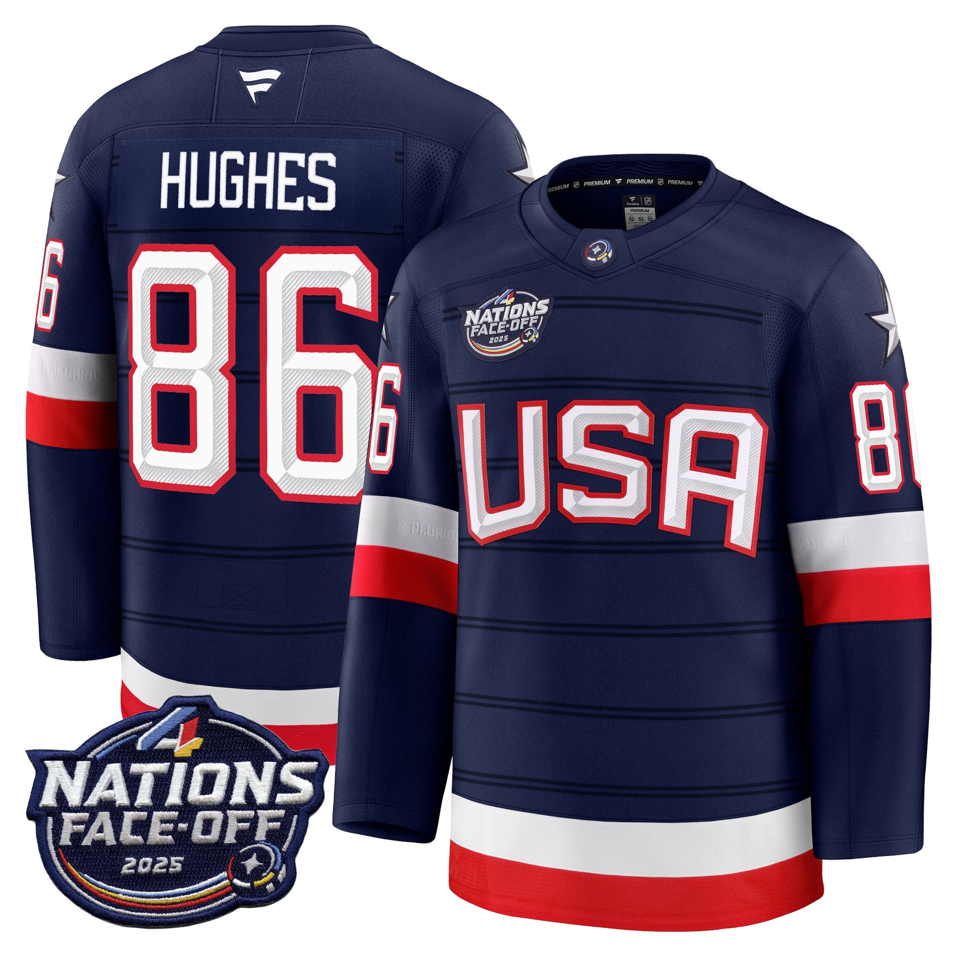 USA 4 Nations Face-Off 2025 Premium Jersey - All Stitched