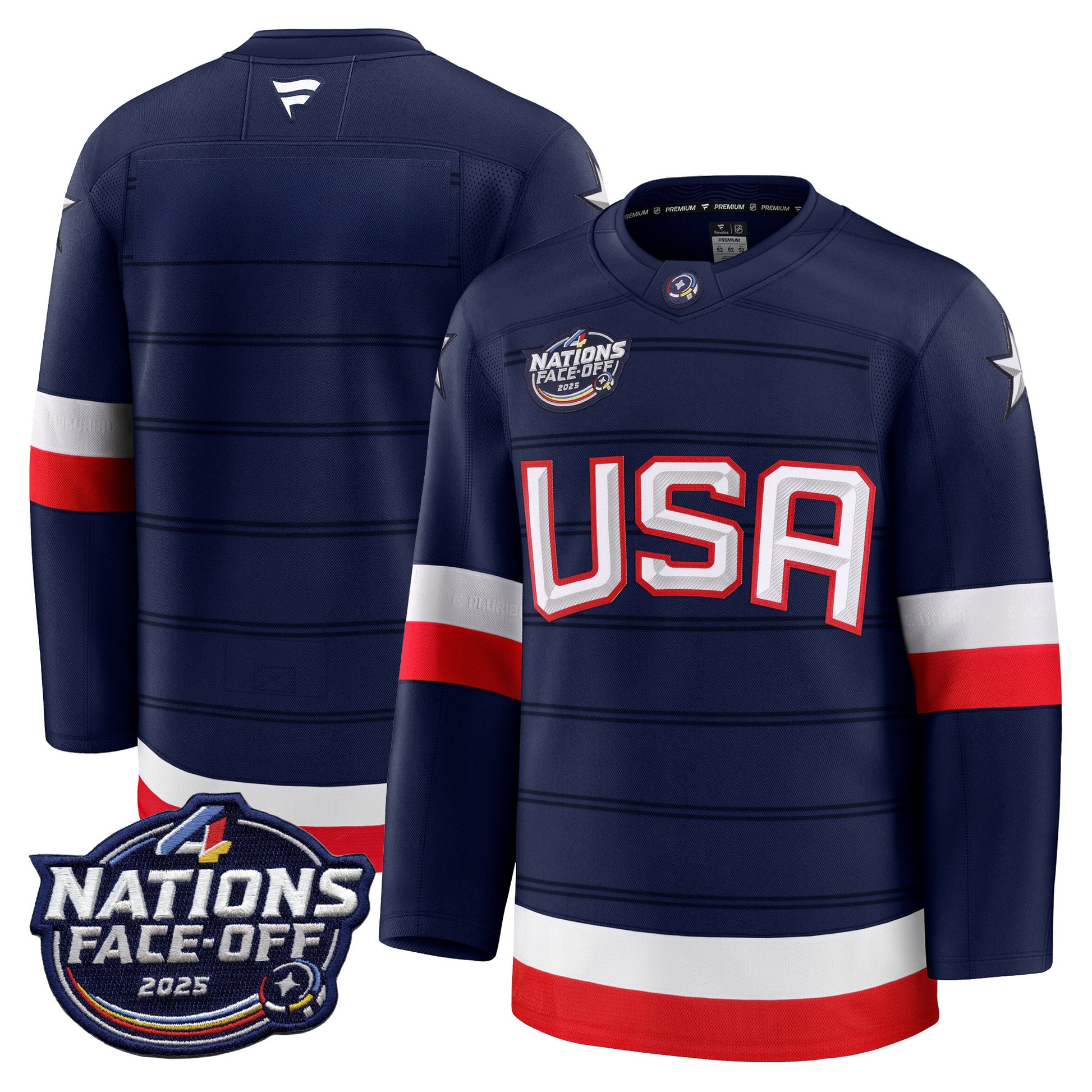 USA 4 Nations Face-Off 2025 Premium Jersey - All Stitched