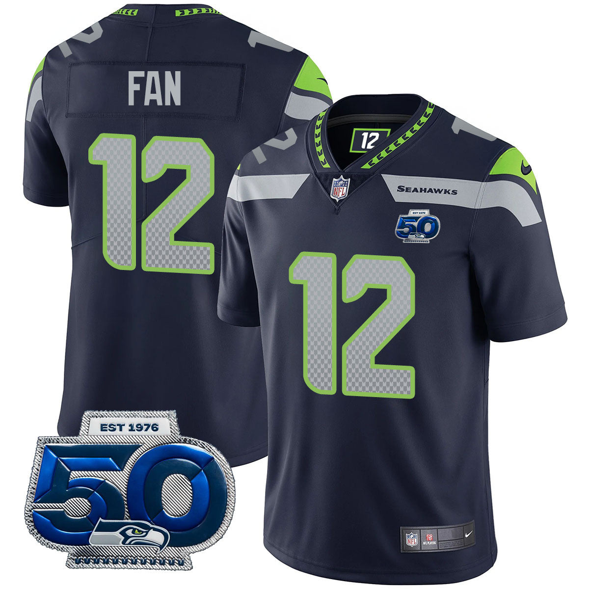 Men's Seattle Seahawks 50th Season Vapor Limited Jersey - All Stitched