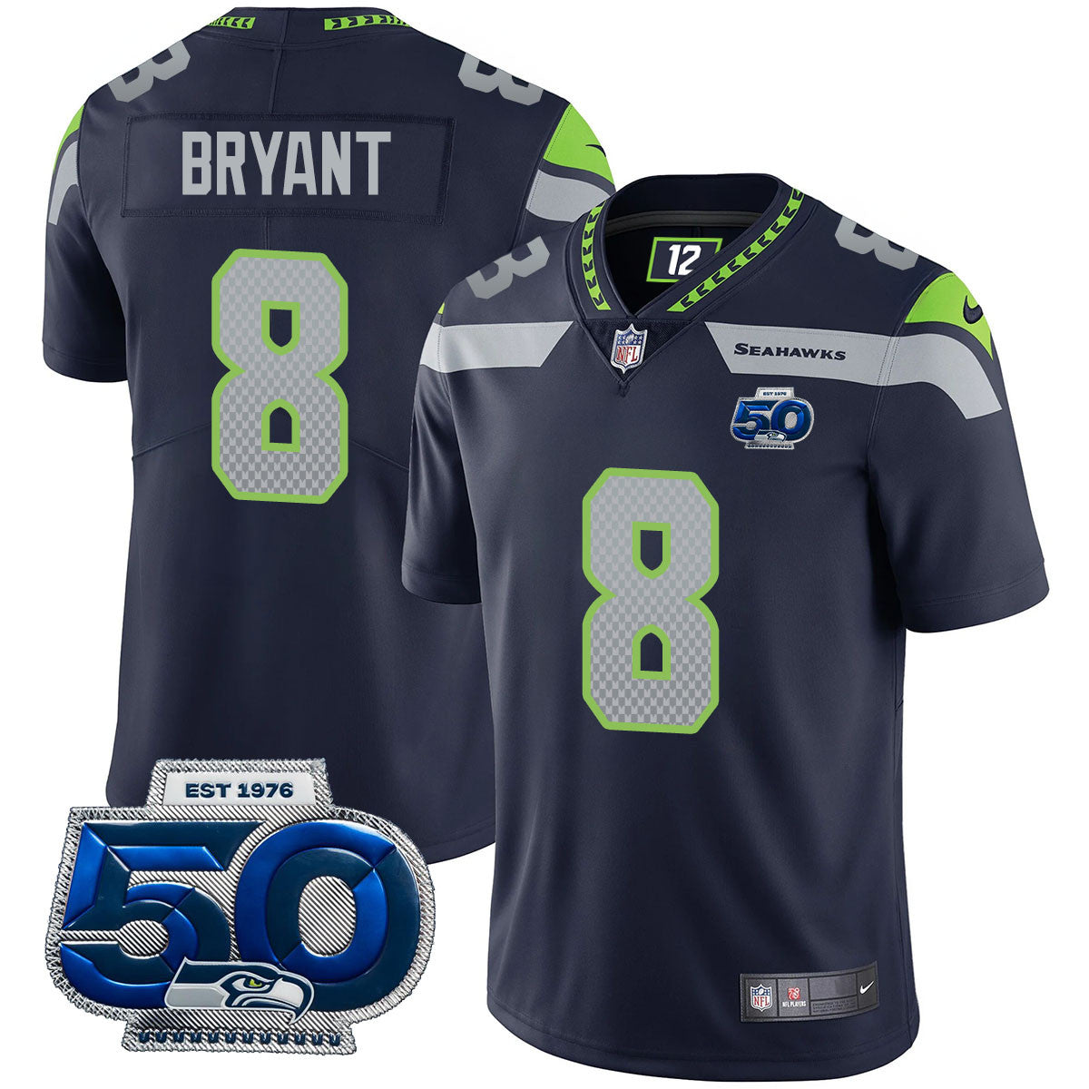 Men's Seattle Seahawks 50th Season Vapor Limited Jersey - All Stitched