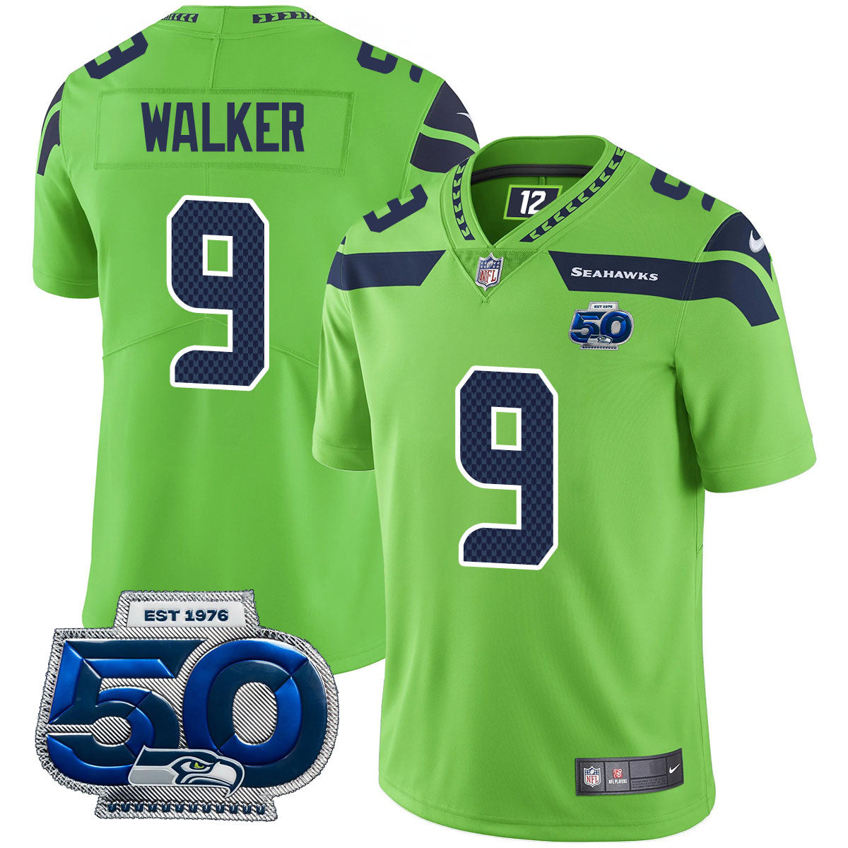 Men's Seattle Seahawks 50th Season Vapor Limited Jersey - All Stitched
