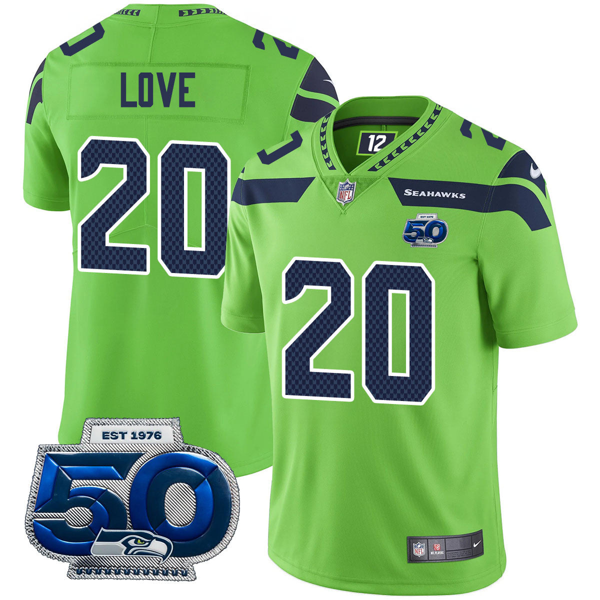 Men's Seattle Seahawks 50th Season Vapor Limited Jersey - All Stitched