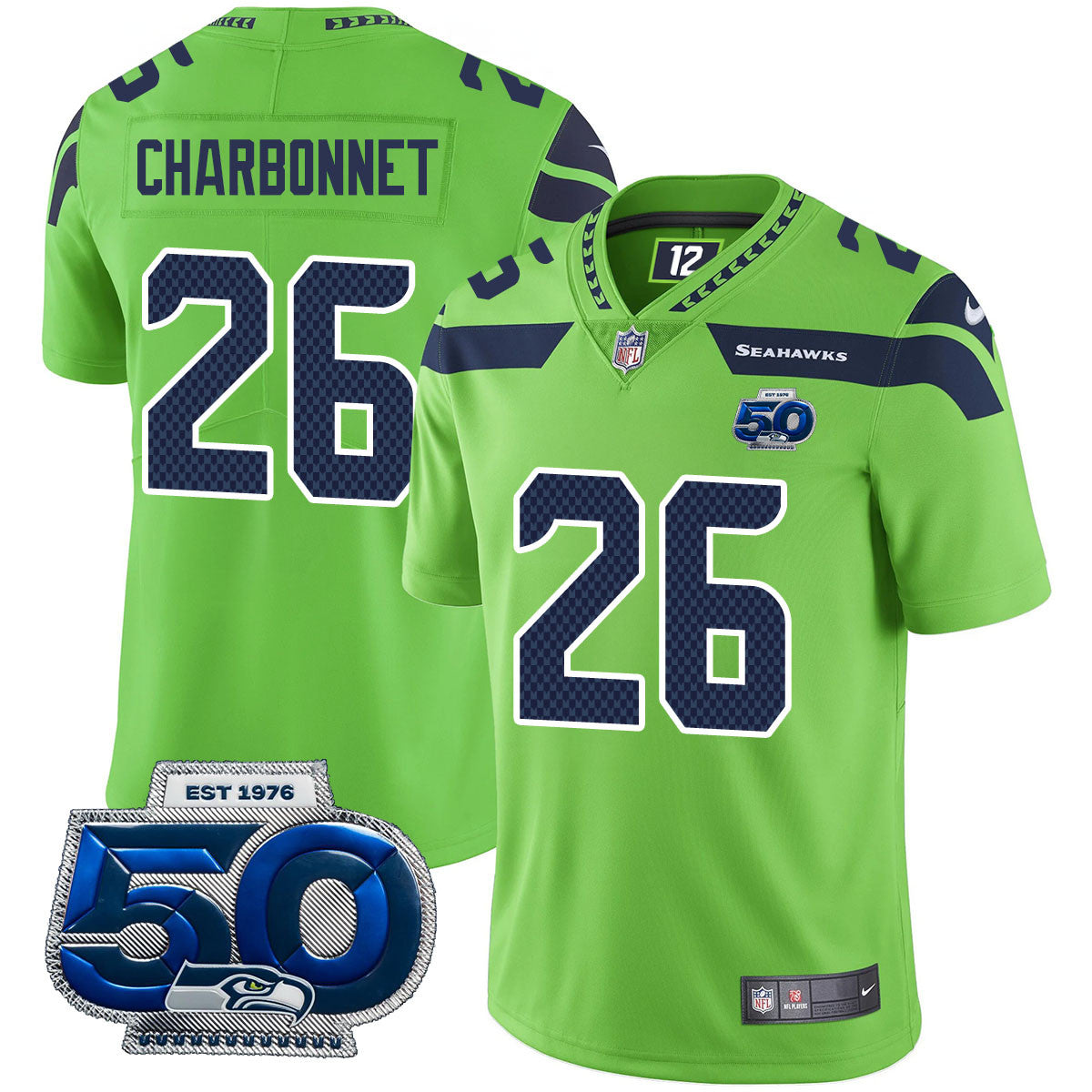 Men's Seattle Seahawks 50th Season Vapor Limited Jersey - All Stitched