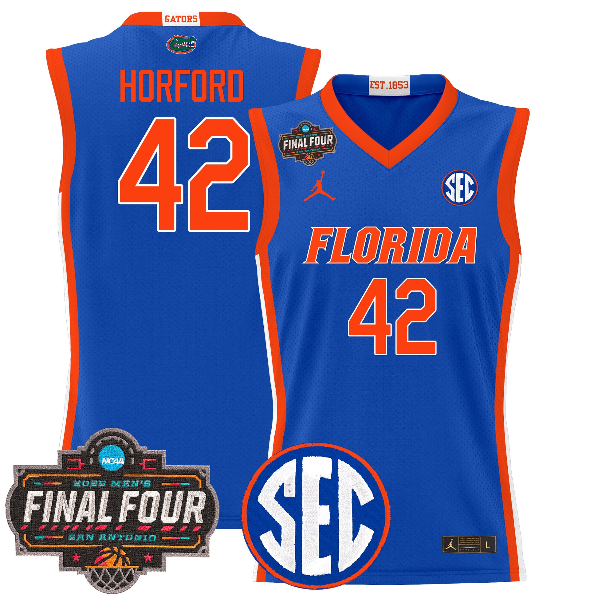 Men's Florida Gators 2025 Final Four Patch Basketball Jersey - All Stitched