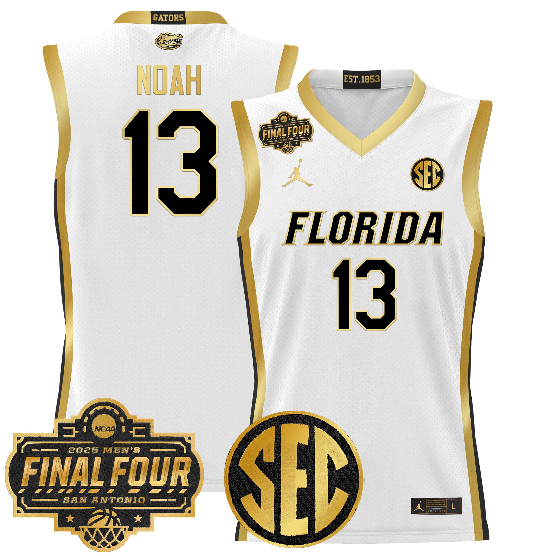 Men's Florida Gators 2025 Final Four Patch Basketball Jersey - All Stitched