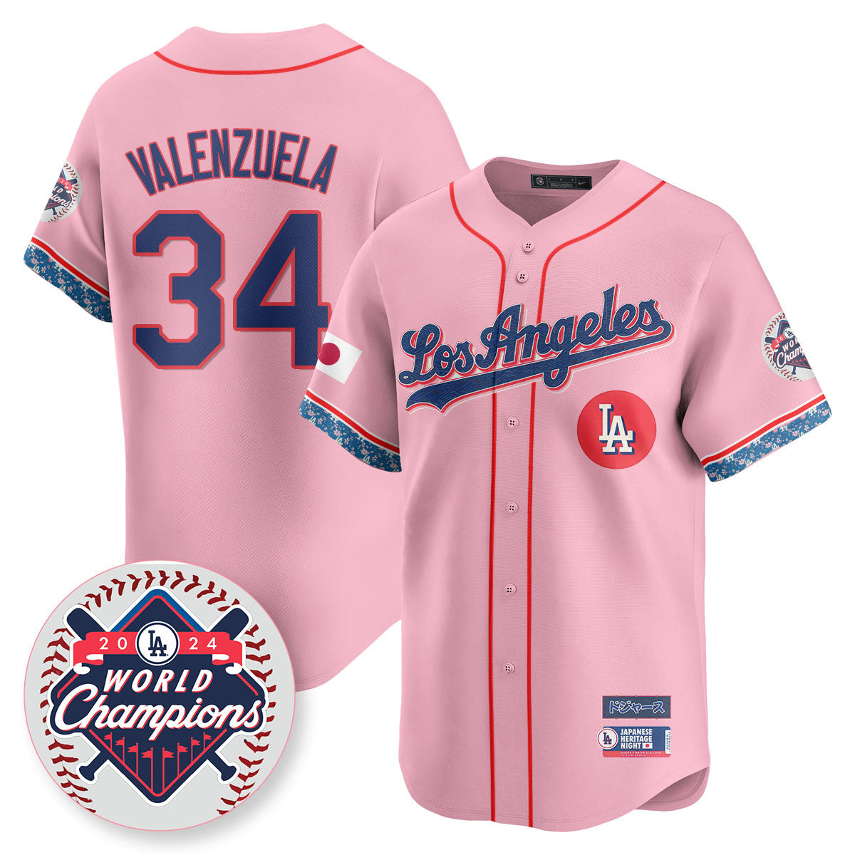 Men's Los Angeles Dodgers Japanese Heritage Night Jersey - All Stitched