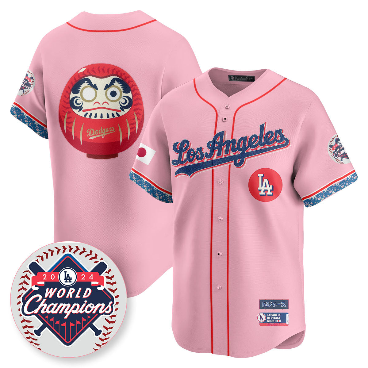 Men's Los Angeles Dodgers Japanese Heritage Night Jersey - All Stitched