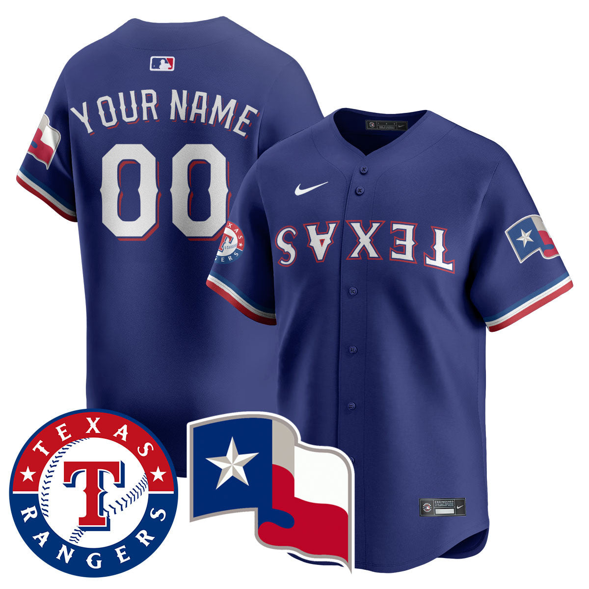 Custom Gender/Name Texas Rangers True Brvnd Limited Jersey - All Stitched
