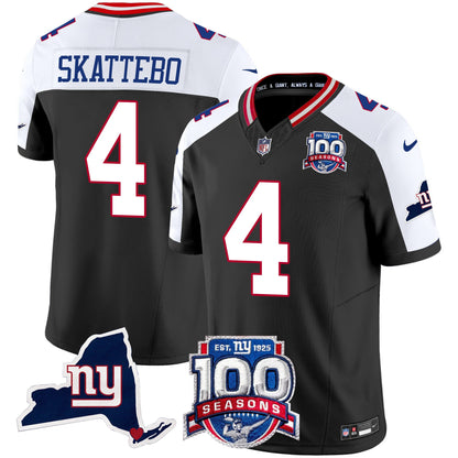 Men's New York Giants 100th Season & State Patch Vapor Limited Jersey - All Stitched
