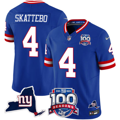 Men's New York Giants 100th Season & State Patch Vapor Limited Jersey - All Stitched