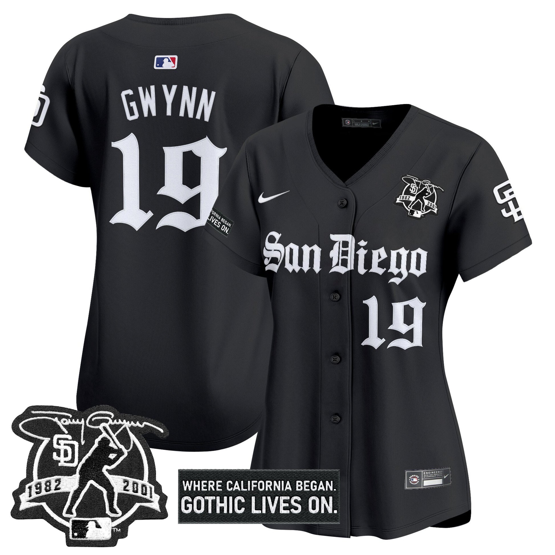 Women's San Diego Padres 'Gothic Edition' Vapor Premier Limited Jersey - All Stitched