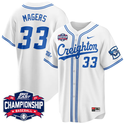 Men's Creighton Baseball 2025 Big East Baseball Tournament Champions Jersey - All Stitched