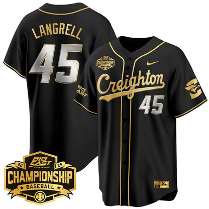 Men's Creighton Baseball 2025 Big East Baseball Tournament Champions Jersey - All Stitched
