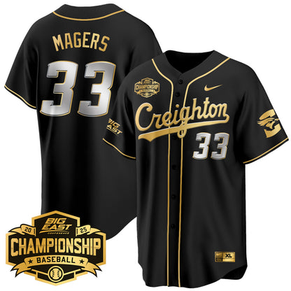 Men's Creighton Baseball 2025 Big East Baseball Tournament Champions Jersey - All Stitched