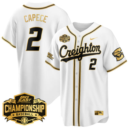 Men's Creighton Baseball 2025 Big East Baseball Tournament Champions Jersey - All Stitched