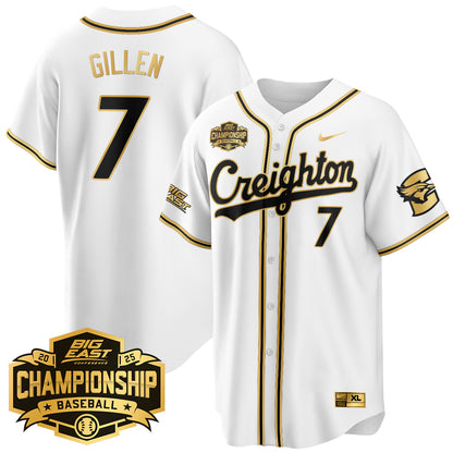 Men's Creighton Baseball 2025 Big East Baseball Tournament Champions Jersey - All Stitched