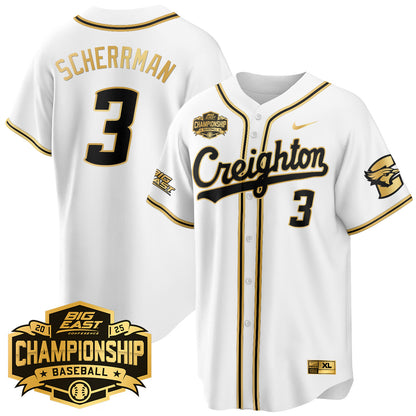 Men's Creighton Baseball 2025 Big East Baseball Tournament Champions Jersey - All Stitched