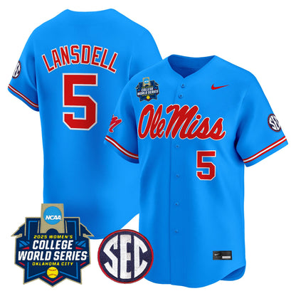 Men's Size - Ole Miss Rebels Softball 2025 World Series (WCWS) Vapor Premier Limited Jersey - All Stitched