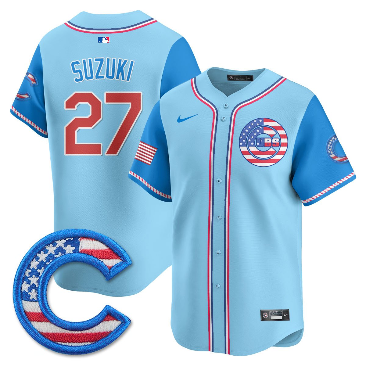 Men' Chicago Cubs 2025 Fourth of July Jersey - All Stitched