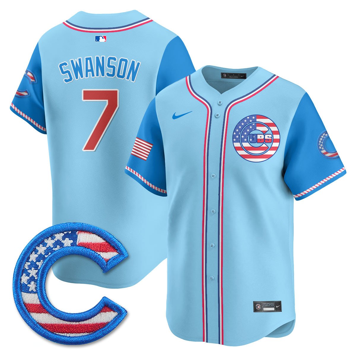 Men' Chicago Cubs 2025 Fourth of July Jersey - All Stitched