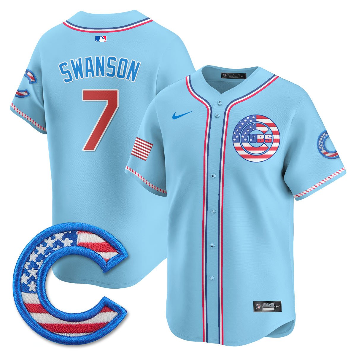 Men' Chicago Cubs 2025 Fourth of July Jersey - All Stitched