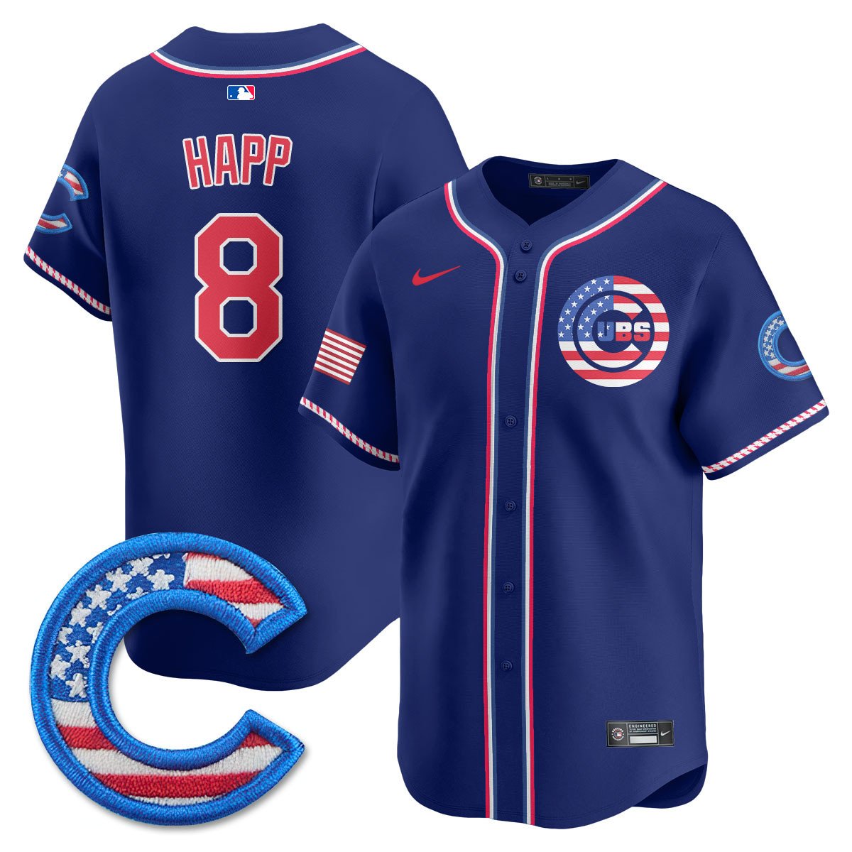 Men' Chicago Cubs 2025 Fourth of July Jersey - All Stitched