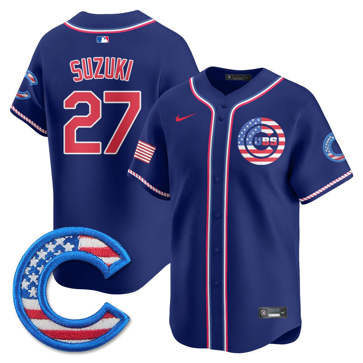 Men' Chicago Cubs 2025 Fourth of July Jersey - All Stitched