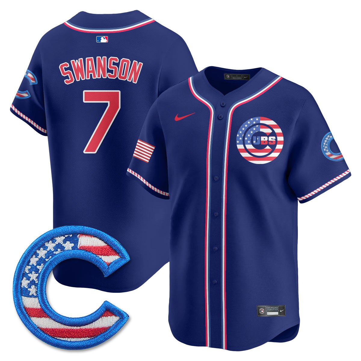 Men' Chicago Cubs 2025 Fourth of July Jersey - All Stitched