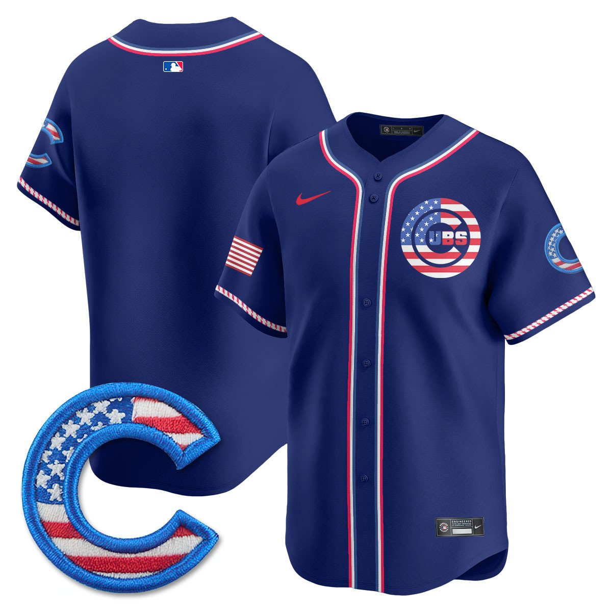 Men' Chicago Cubs 2025 Fourth of July Jersey - All Stitched