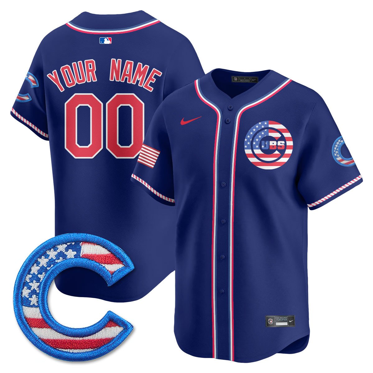 Men' Chicago Cubs 2025 Fourth of July Jersey - All Stitched