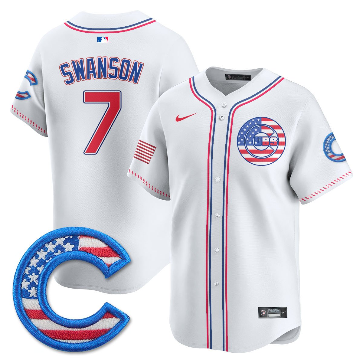 Chicago Cubs 2025 Fourth of July Jersey - All Stitched