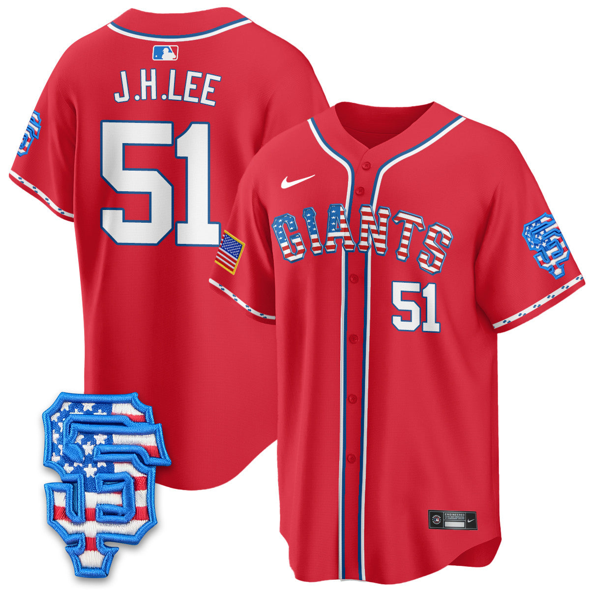 Men's San Francisco Giants 2025 Fourth of July Jersey - All Stitched