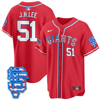 Men's San Francisco Giants 2025 Fourth of July Jersey - All Stitched