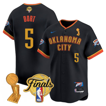 Men's Oklahoma City Thunder Baseball Jersey - Final Patch - All Stitched