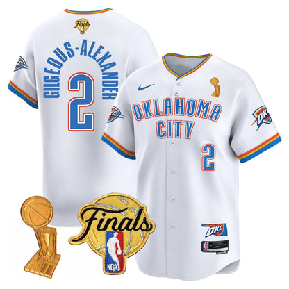 Men's Oklahoma City Thunder Baseball Jersey - Final Patch - All Stitched