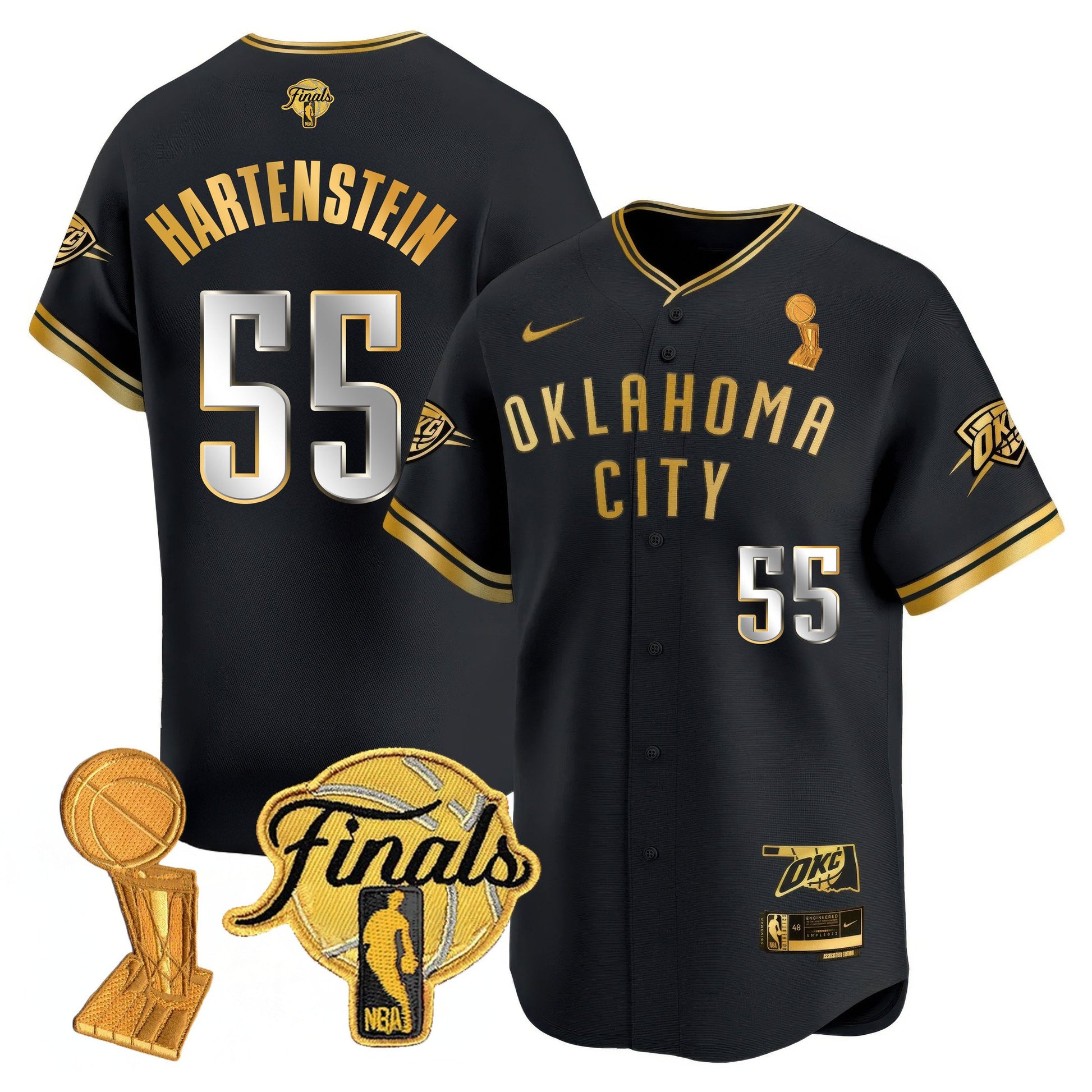 Men's Oklahoma City Thunder Baseball Jersey - Final Patch - All Stitched