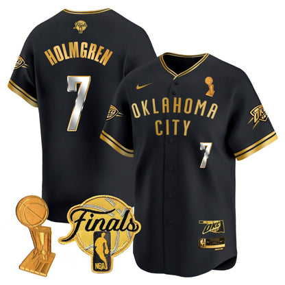 Men's Oklahoma City Thunder Baseball Jersey - Final Patch - All Stitched