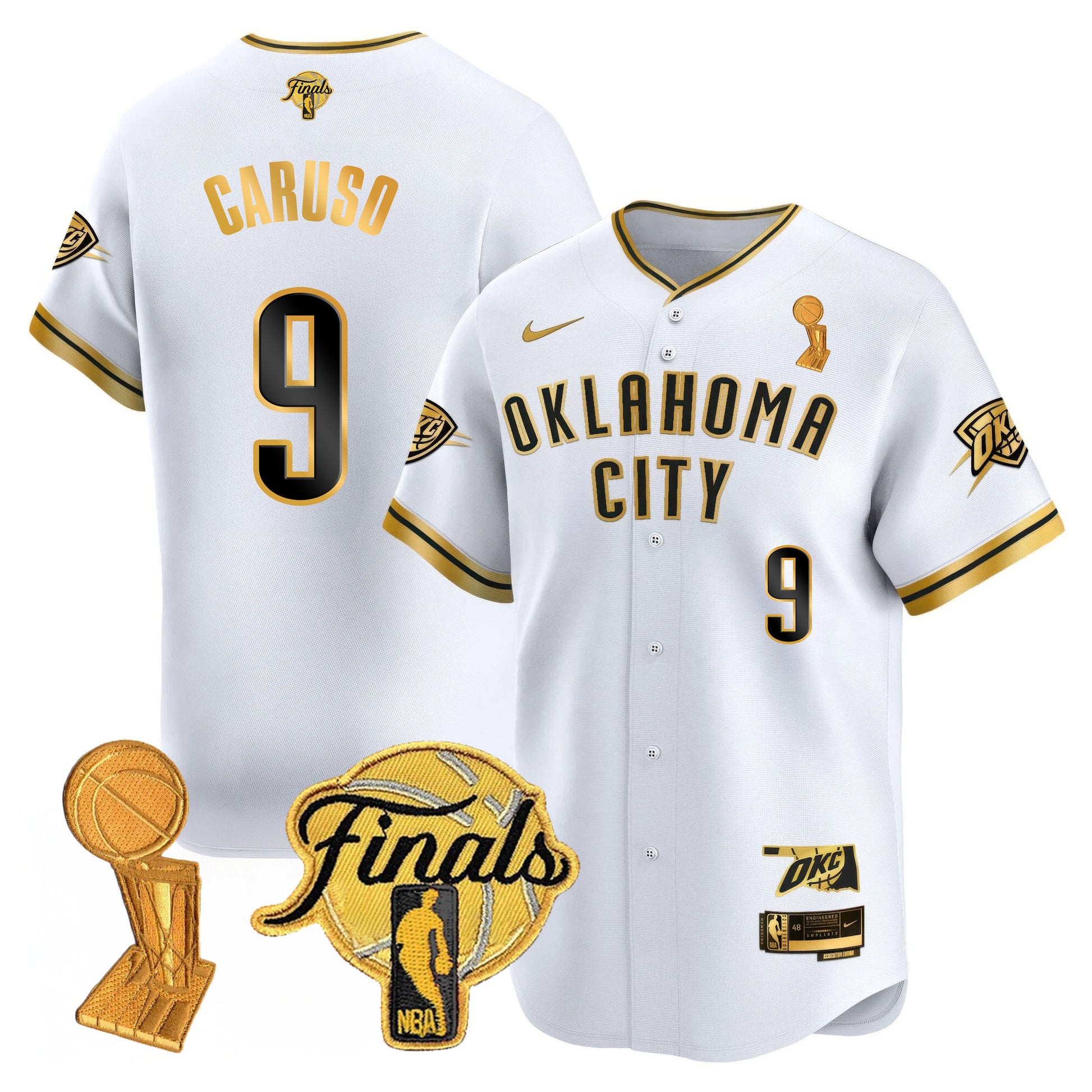 Men's Oklahoma City Thunder Baseball Jersey - Final Patch - All Stitched