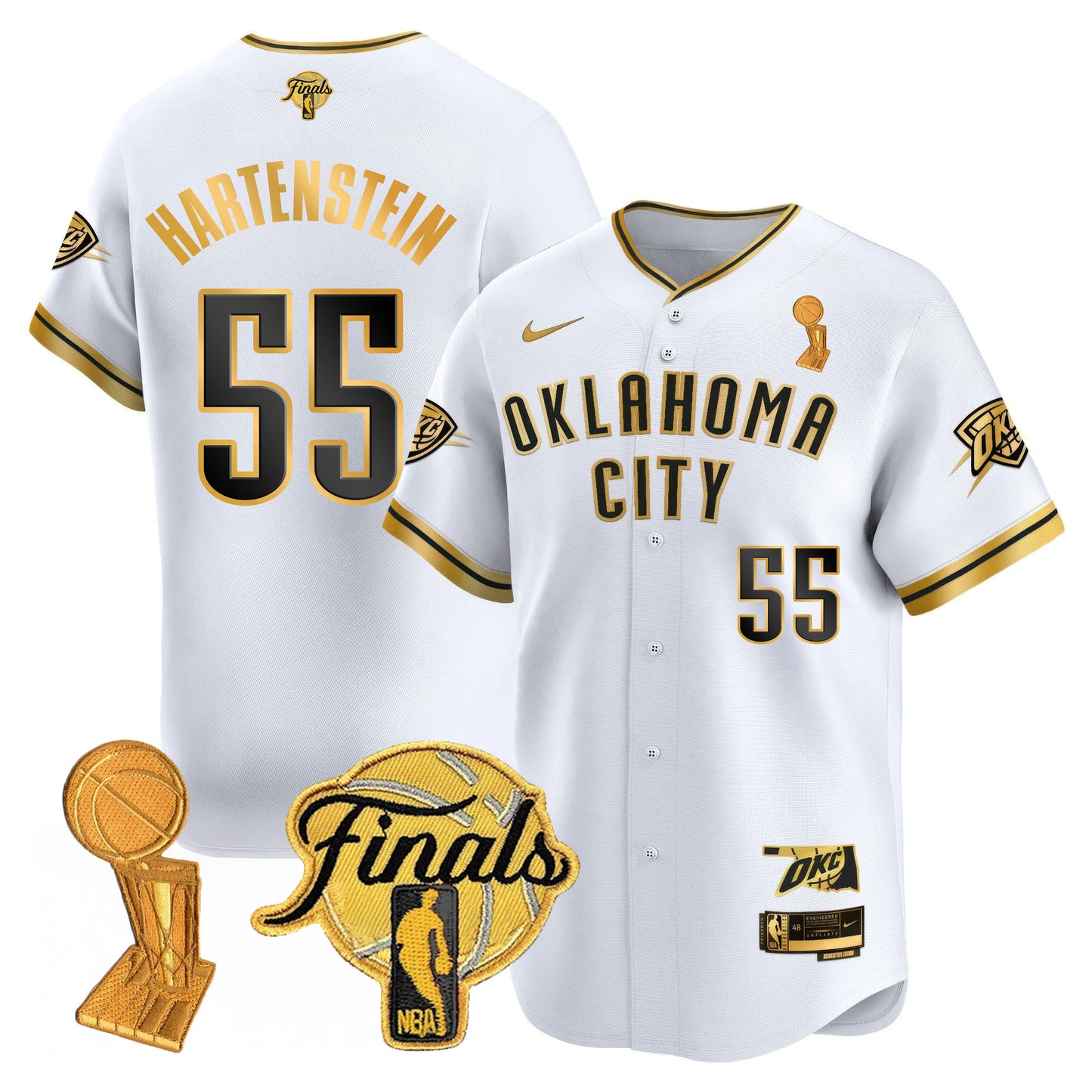 Men's Oklahoma City Thunder Baseball Jersey - Final Patch - All Stitched