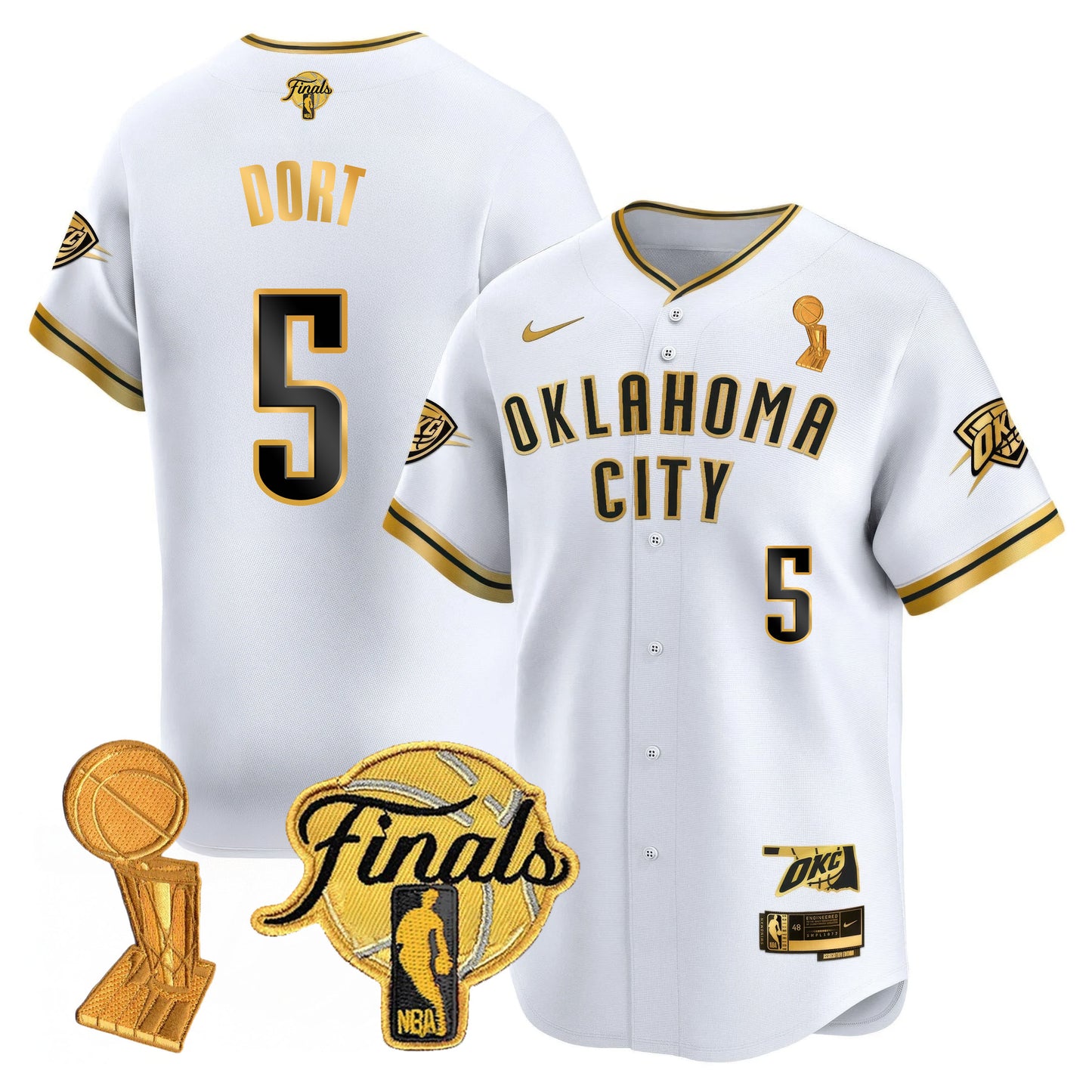 Men's Oklahoma City Thunder Baseball Jersey - Final Patch - All Stitched