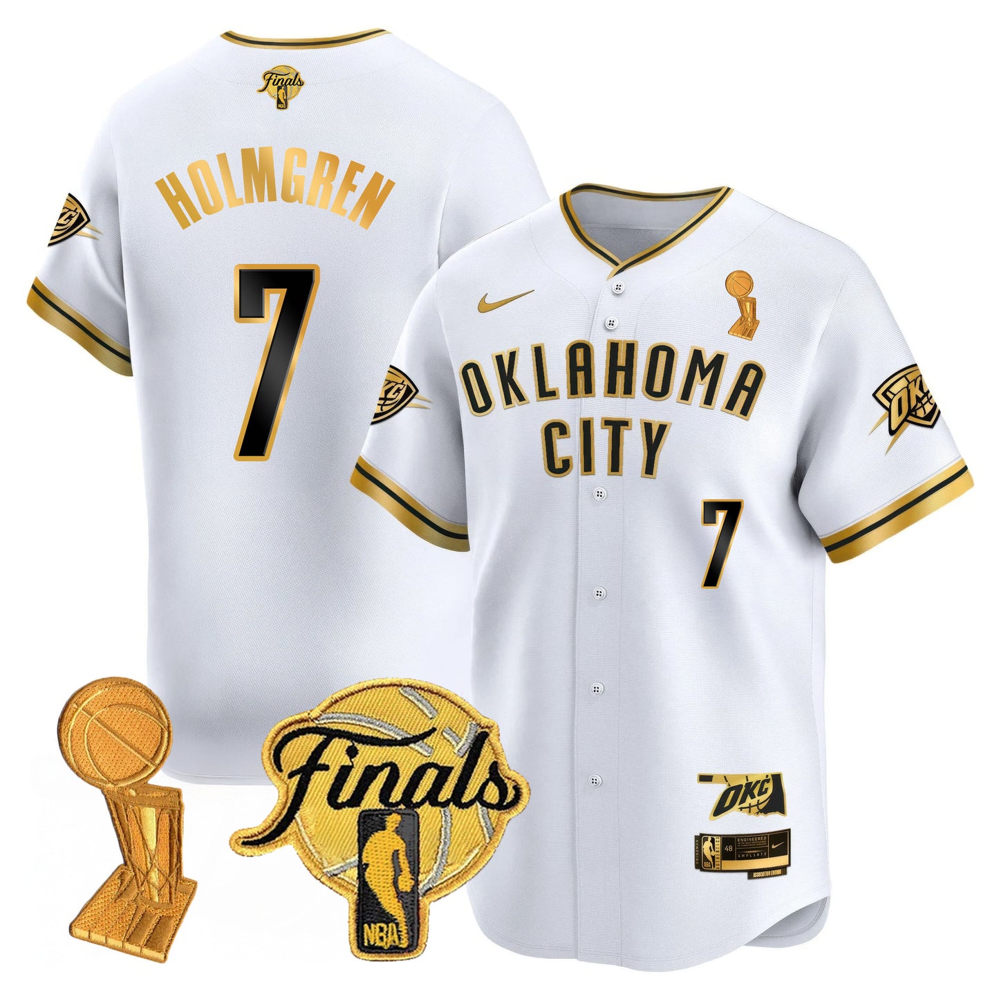 Men's Oklahoma City Thunder Baseball Jersey - Final Patch - All Stitched