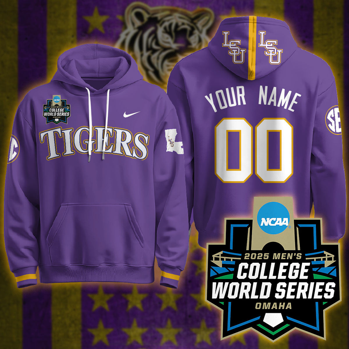 LSU Tigers 2025 World Series Limited Hoodie - All Stitched