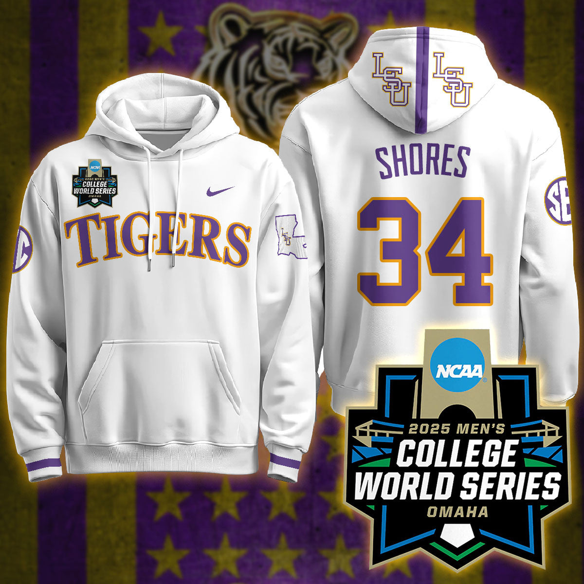 LSU Tigers 2025 World Series Limited Hoodie - All Stitched