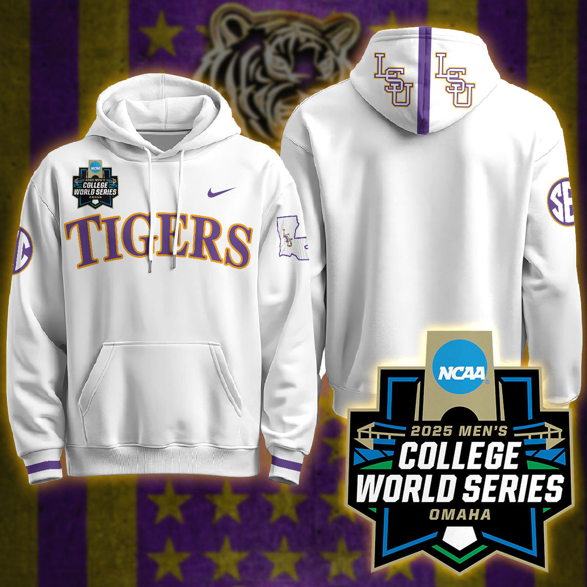 LSU Tigers 2025 World Series Limited Hoodie - All Stitched